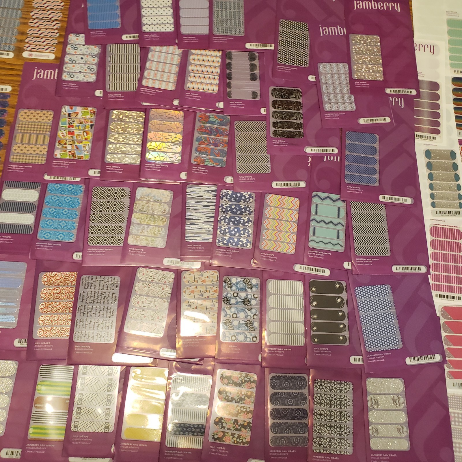Massive Lot Of Jamberry Nail Wraps 180 full sheets plus partial sheets