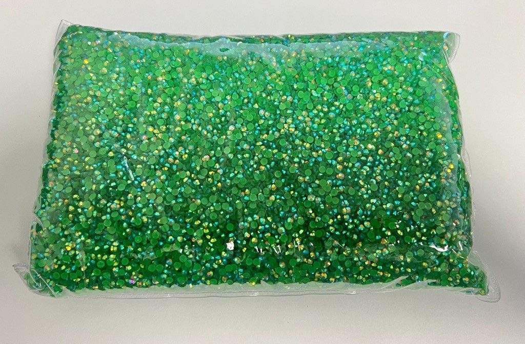 Green Rainbow Round Flat Back Resin 3mm Jewelry Crafting Nail Gems