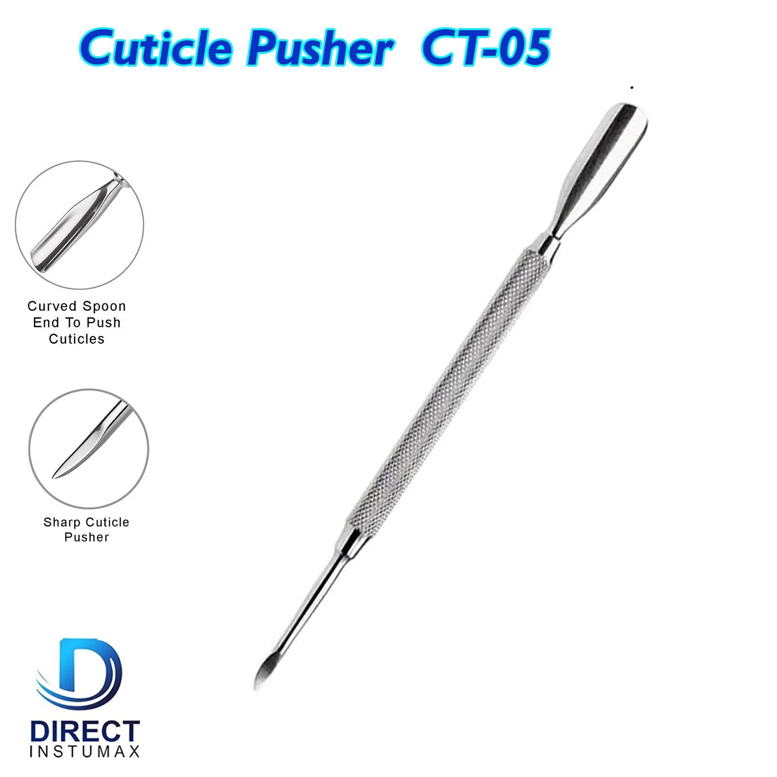 Dual Cuticle Pusher Cleaner Trimmer Manicure Pedicure Nail Care Spa Salon Tool