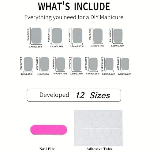 Medium Square Press on Nails, Gradient Blue Pink Acrylic Fake Nails Long 50