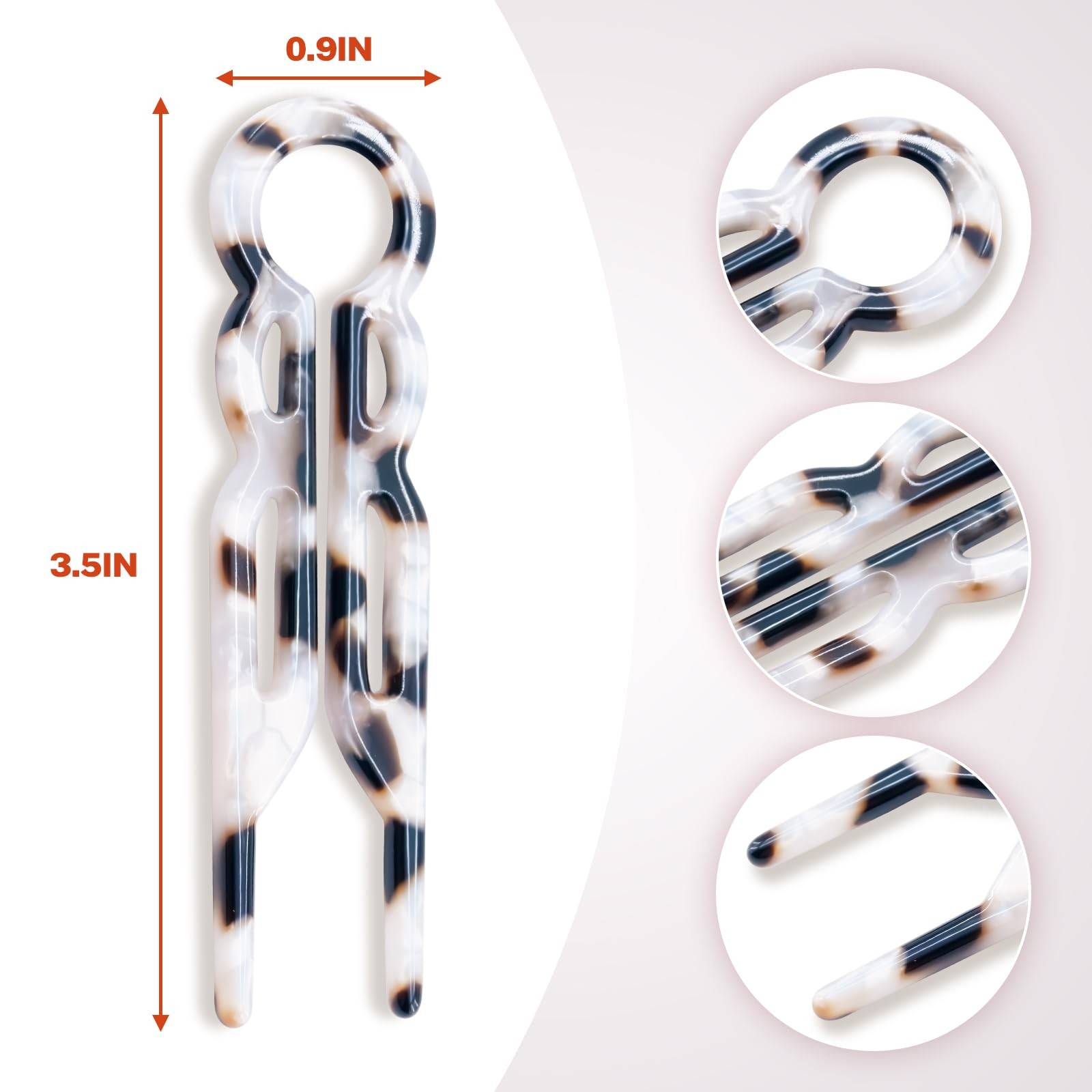 Luxe 3.54in Hair Pins (4-Pack) – Customer-Approved 1 Count (Pack of 4), 4pcs