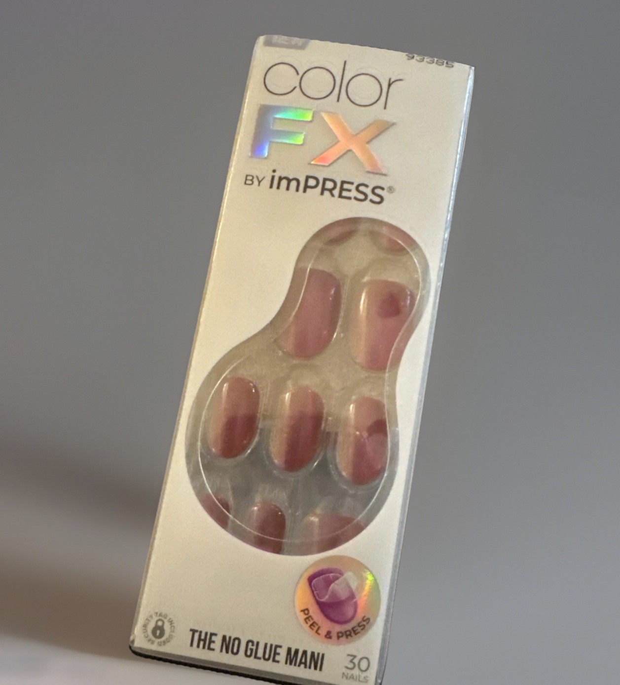 KISS No Glue Mani Press-On Nails, Color FX, ‘Walk Out’, Pink, Short Size,