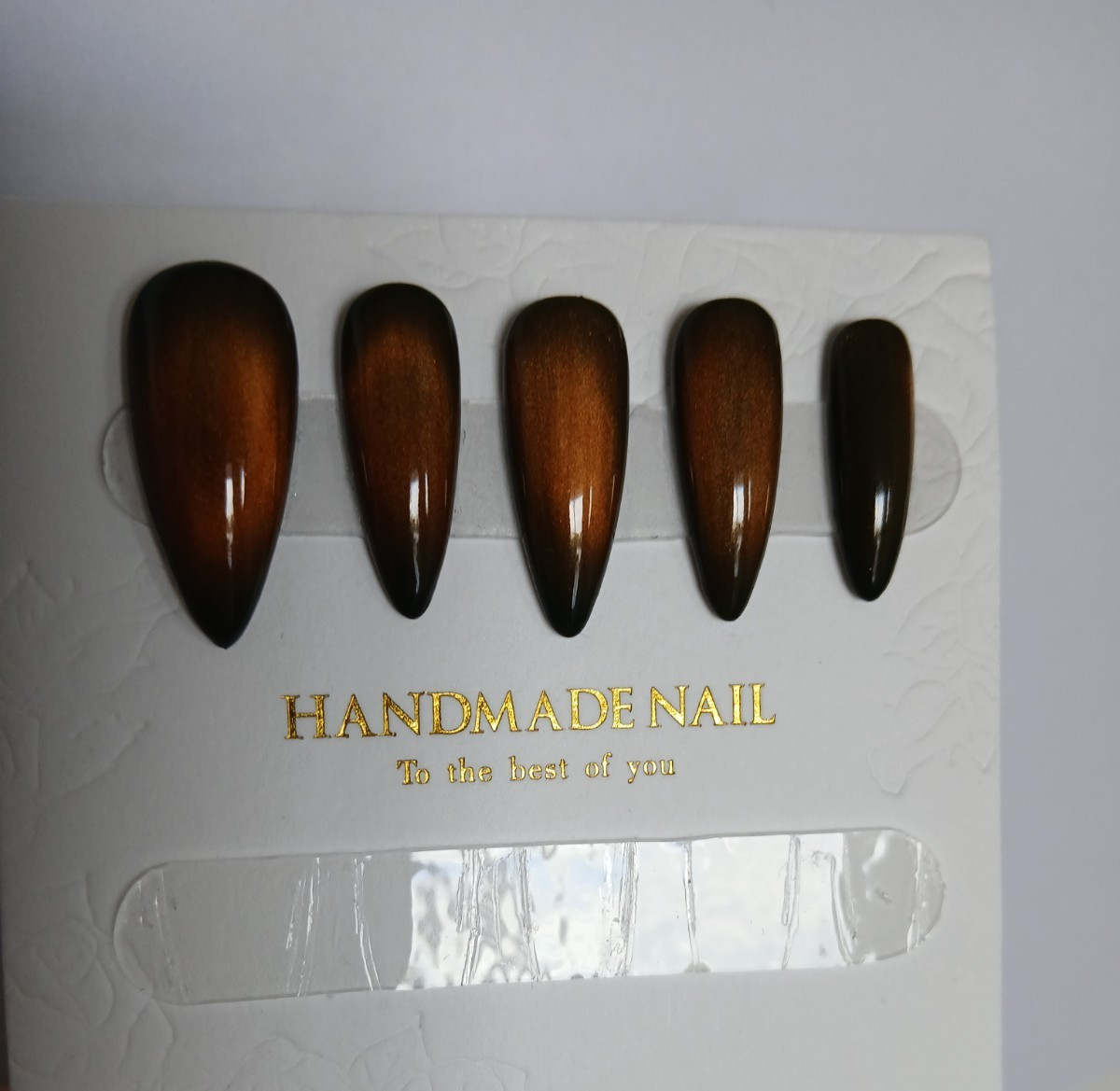 Handmade Press on Nails, Cat Eye Nails, Black and Amber,Made to order “Pick “.