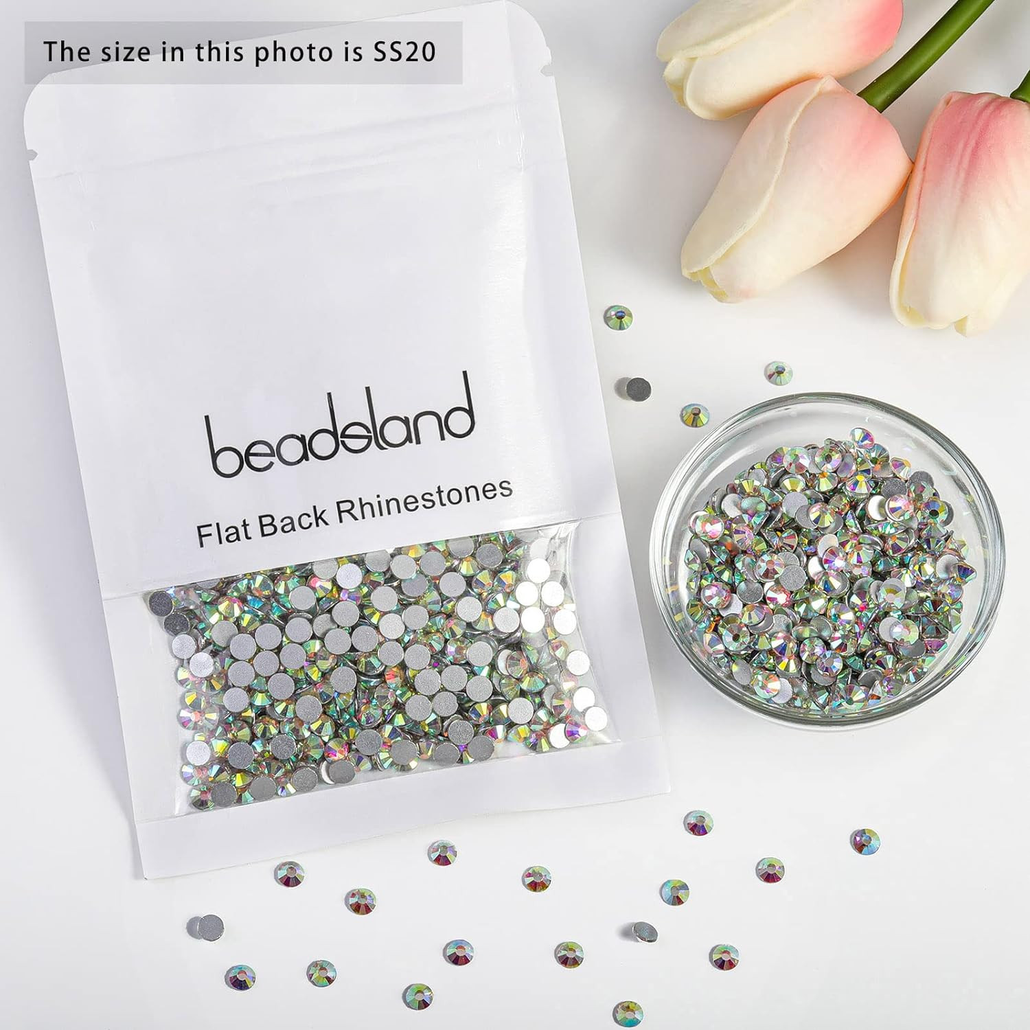 1440 PCs Flat Back Crystal Rhinestones Round Gems For Nail Art & Craft Glue Fix