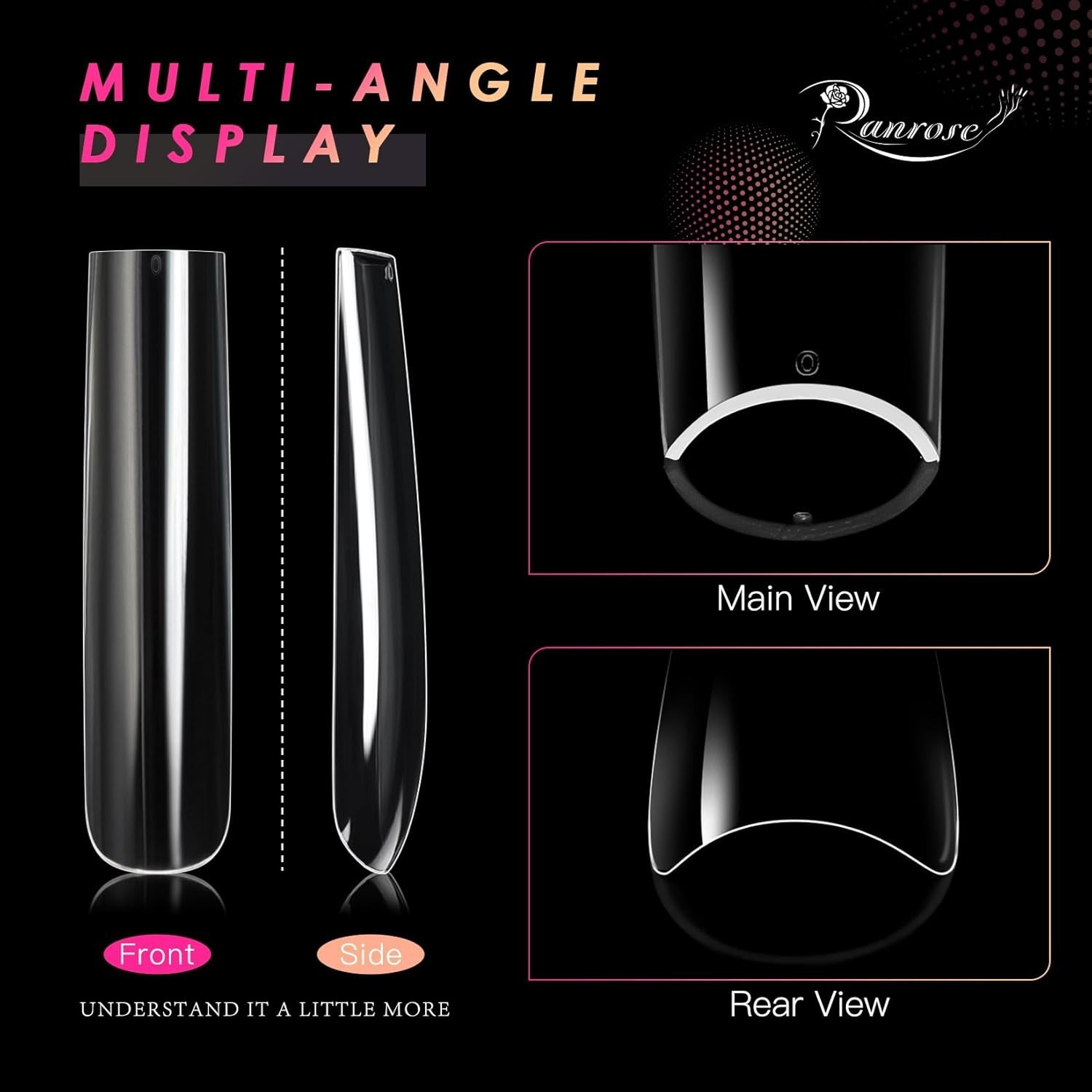 240 Piece Set of Glossy XXXL Square Nail Tips – Perfect for Stylish Manicures