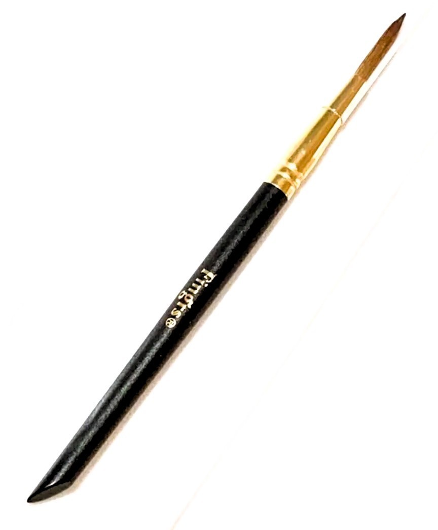 Fing’rs Fine Tip Acrylic Nail Art Brushes with Built‑In Cuticle Pusher Pack of 5