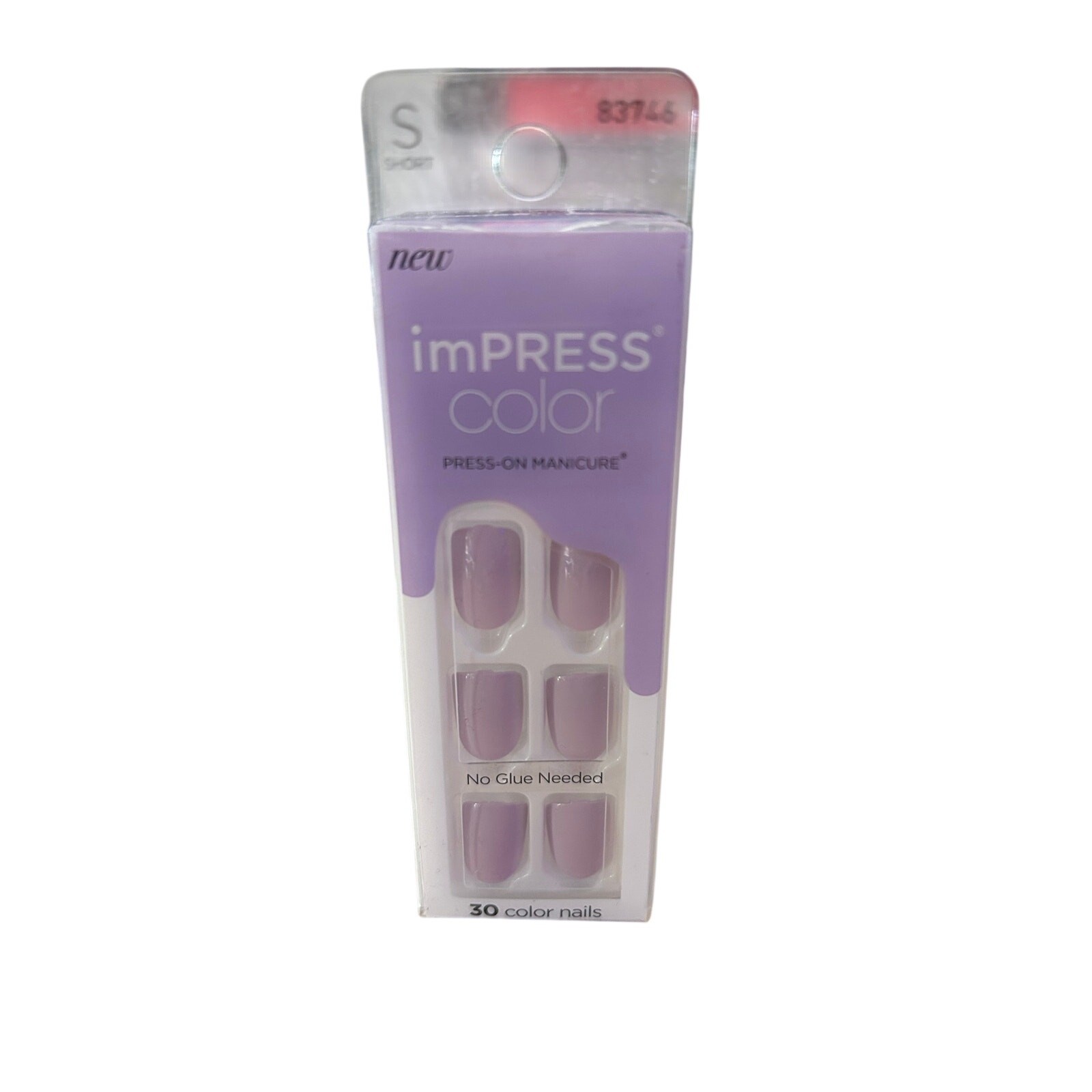 New Impress 30pc Press-On Manicure Nails Short Light Lavender 💜No Glue Needed