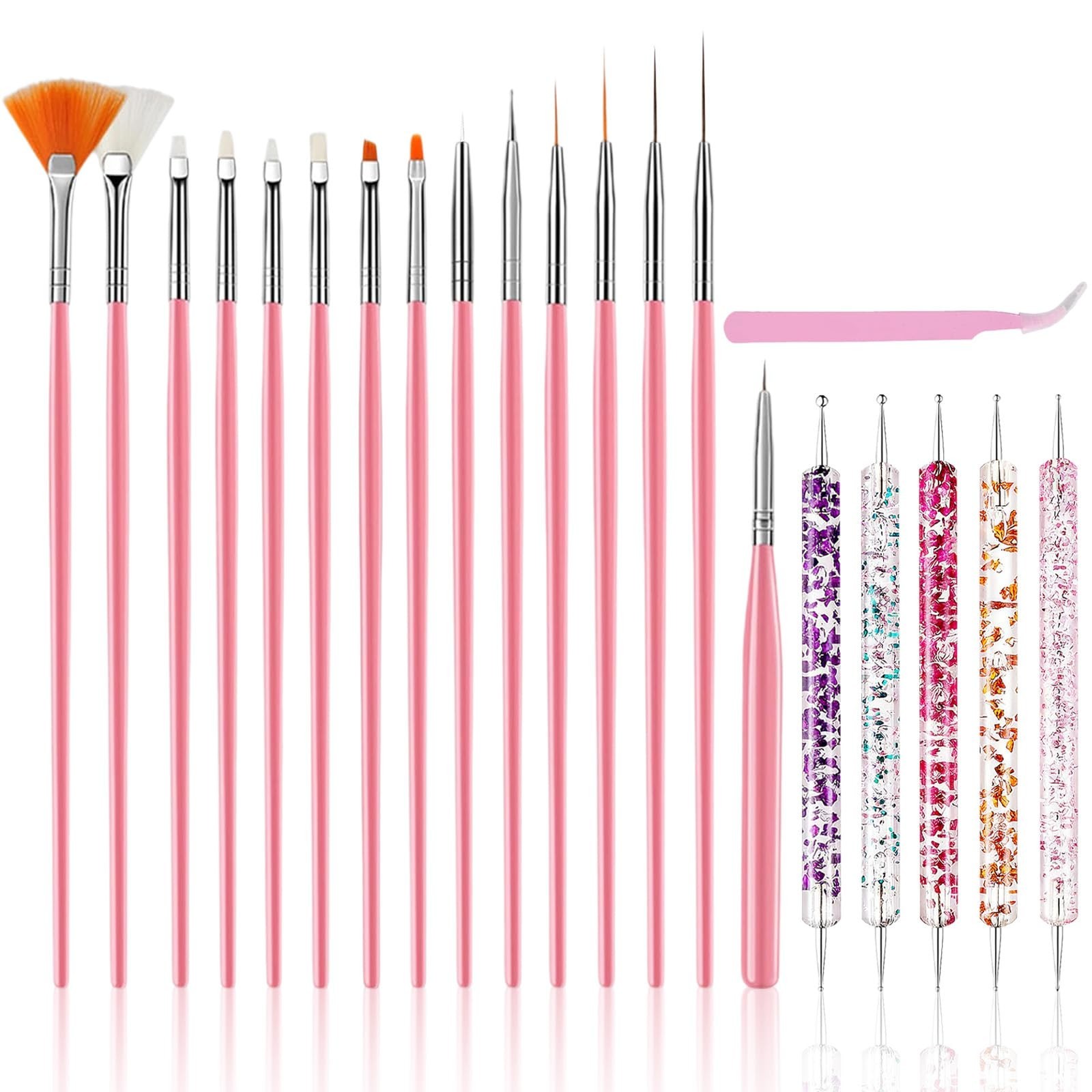 Nail Art Tools Set, Nail Art Kit for Beginners: 15 Professional Nail Brushes for