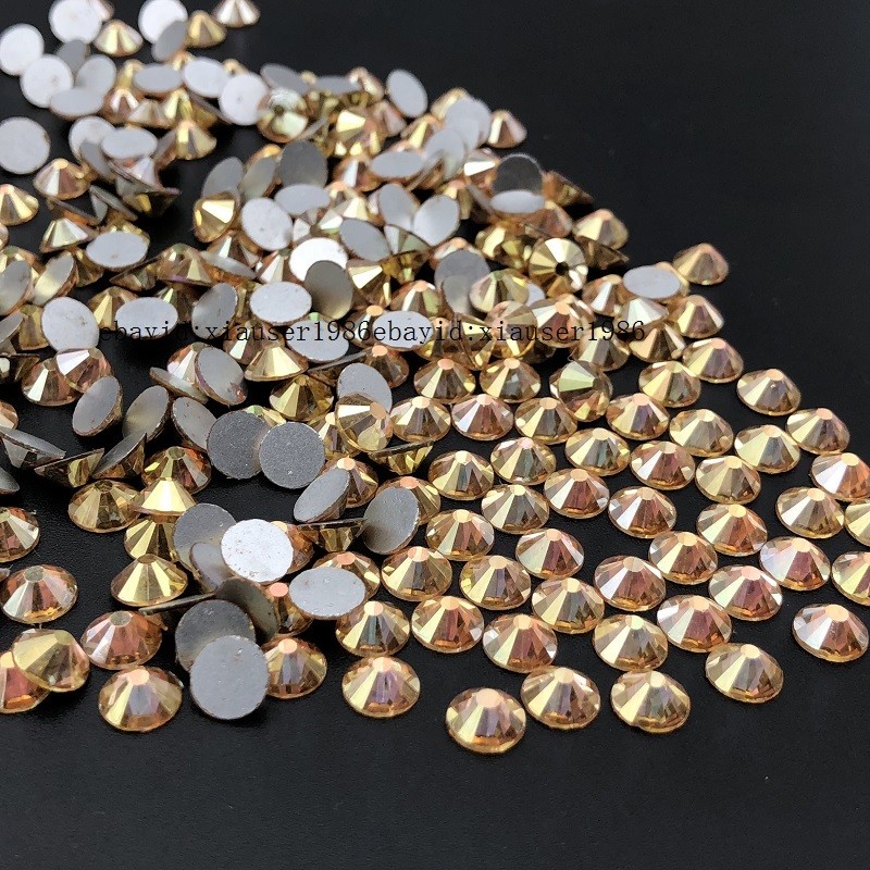 288 1440pcs Bright Gold Rhinestones Flatback Gems for Nails Clothes Craft Decor