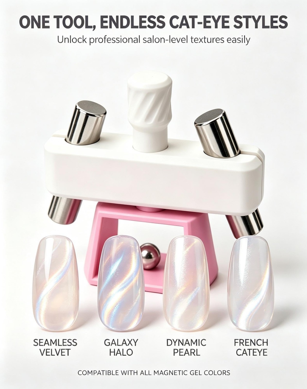 360° Glass Bead Cat Eye Magnet Tool, Automatic Cat Eye Magnet for Nails