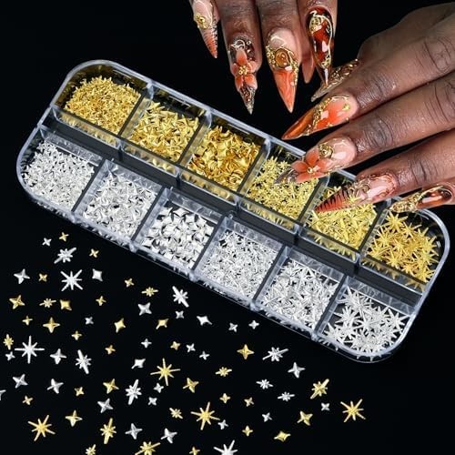 8 Boxes 3D Nail Charms and Gems Bulk Cute Charms for Nails Design Kit Bling Crys