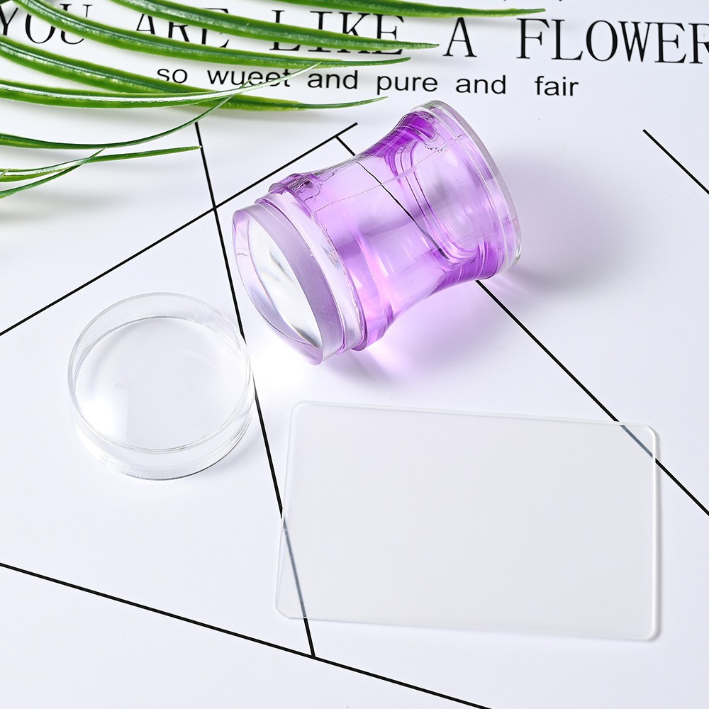 Jelly Silicone Nail Stamper Scraper Set Nail Templates Stamp For Stamping Polish