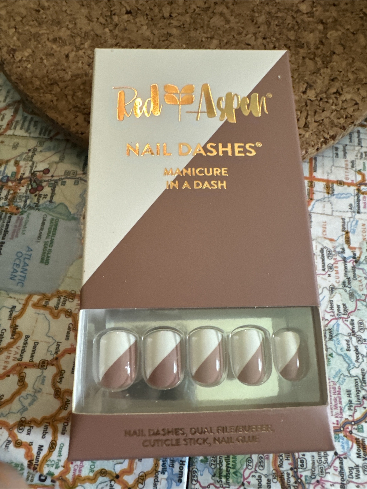 Red Aspen Connie Casual Pop Press On Nail Dashes Set New Reusable!