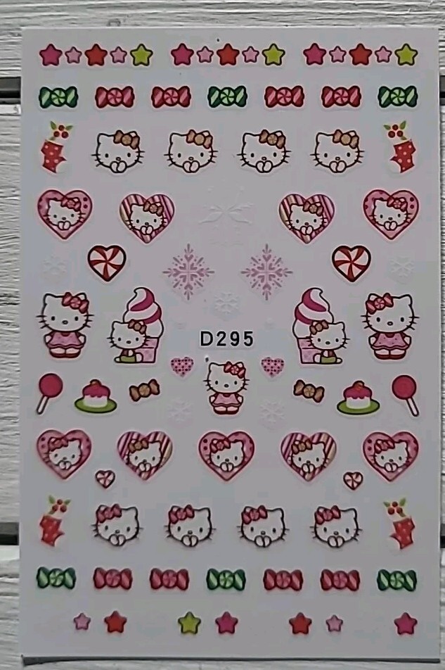 Hello Kitty fun candy and hearts nail art stickers
