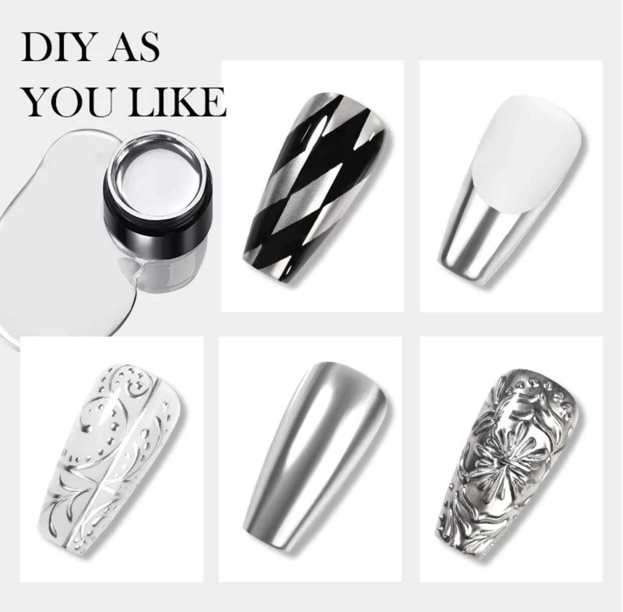nail art gel, Mirror Chrome Liner Gel Or Color
