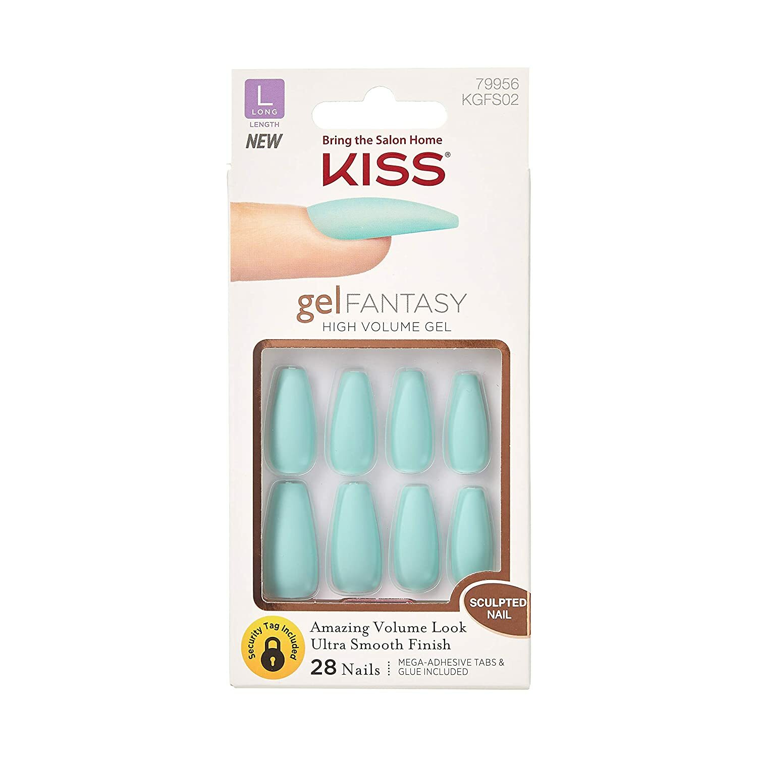 Kiss Gel Fantasy High Volume Gel Long Nails, KGFS02