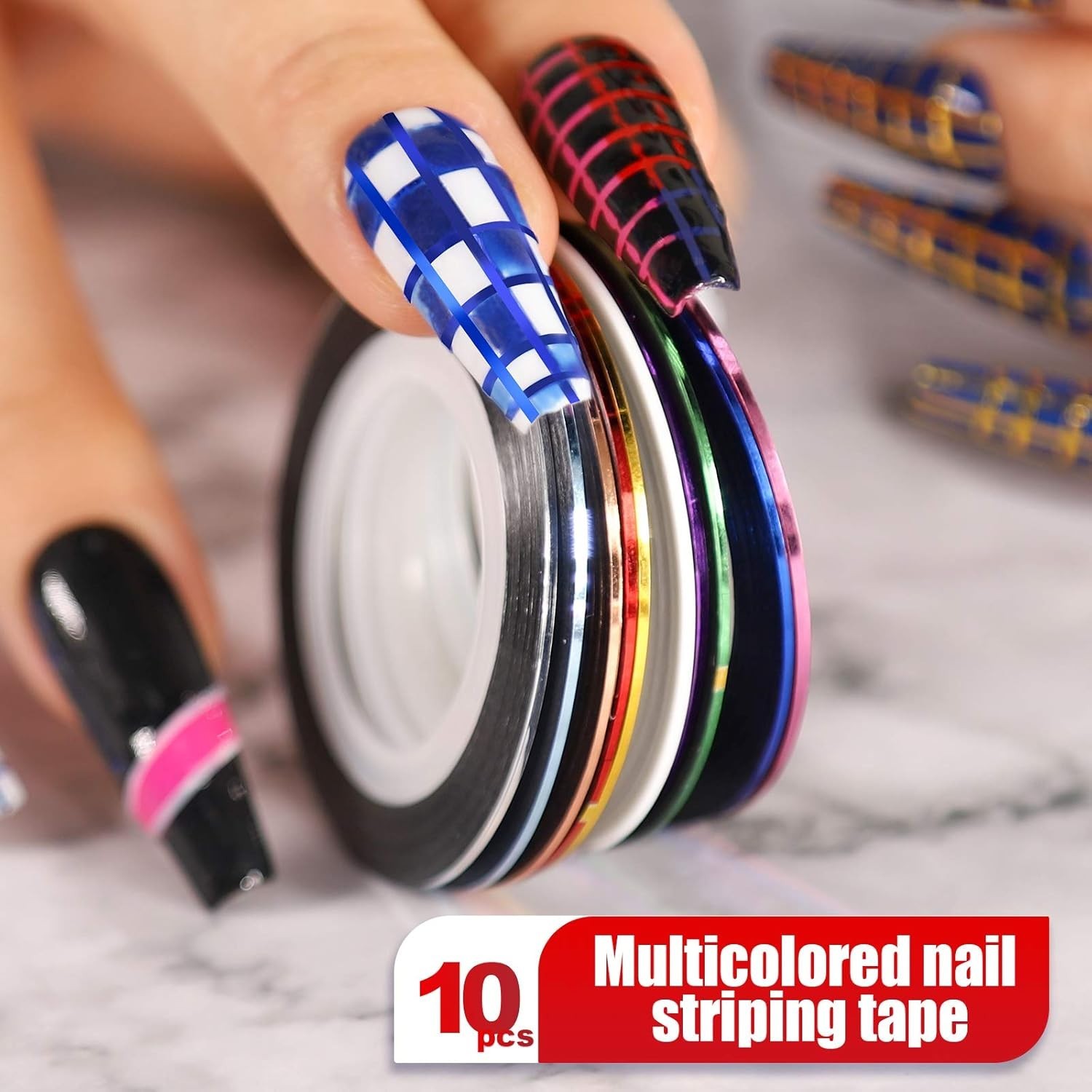Nail Pen Designer, Stamp Nail Art Tool with 15pcs Nail Painting Brushes, Foil