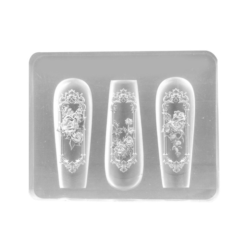 Flexible Nail Stamping Mold Rose Window Manicure Mould for Nail Art Enthusiasts