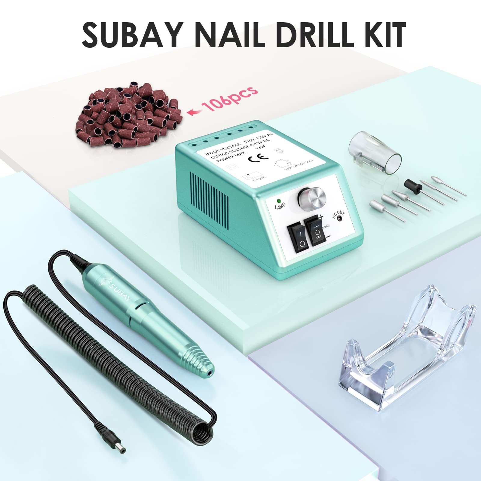 SUBAY Professional Finger Toe Nail Care Electric Nail Drill Machine Manicure …