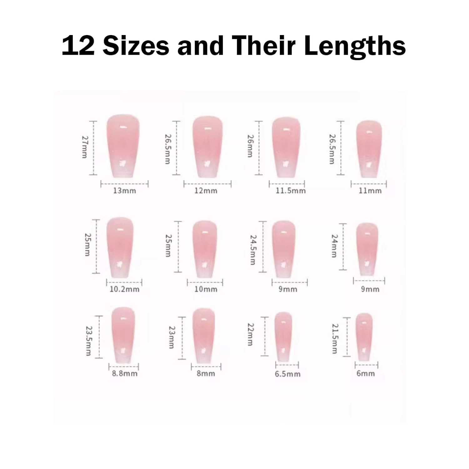 Bling Coffin Press on Nails Fake Nails Tips Full Cover Medium False Gradient …