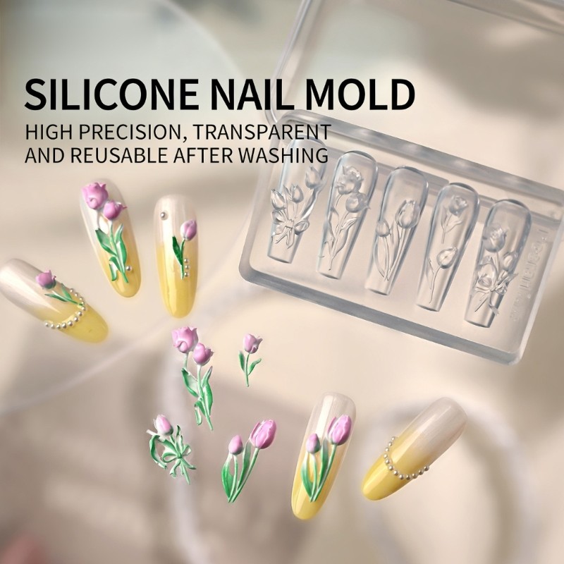Tulips Shape Small Accessories Crafting Molds Present for Beauty Enthusiasts