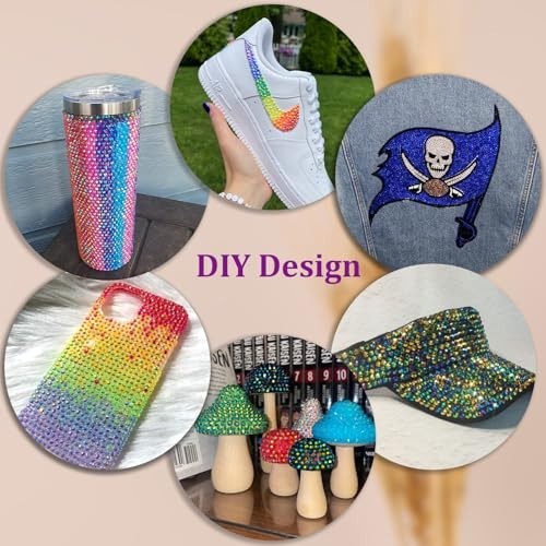 34000 Pcs Multicolor 3mm Resin Rhinestones with Tweezers & B7000 Glue for Nail A