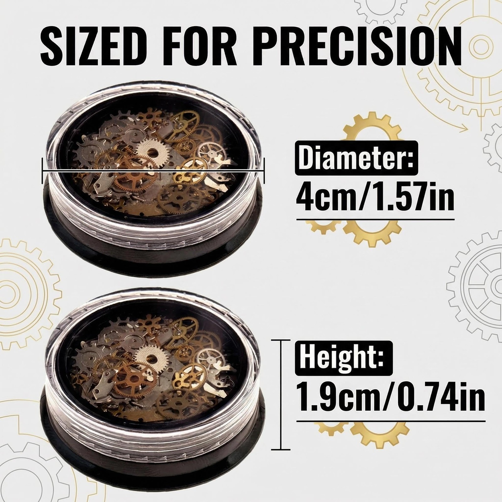 2 Boxes Gear Nail Stickers Metal 3D Steam Punk Nail Sequins Decal Clock Wheel…