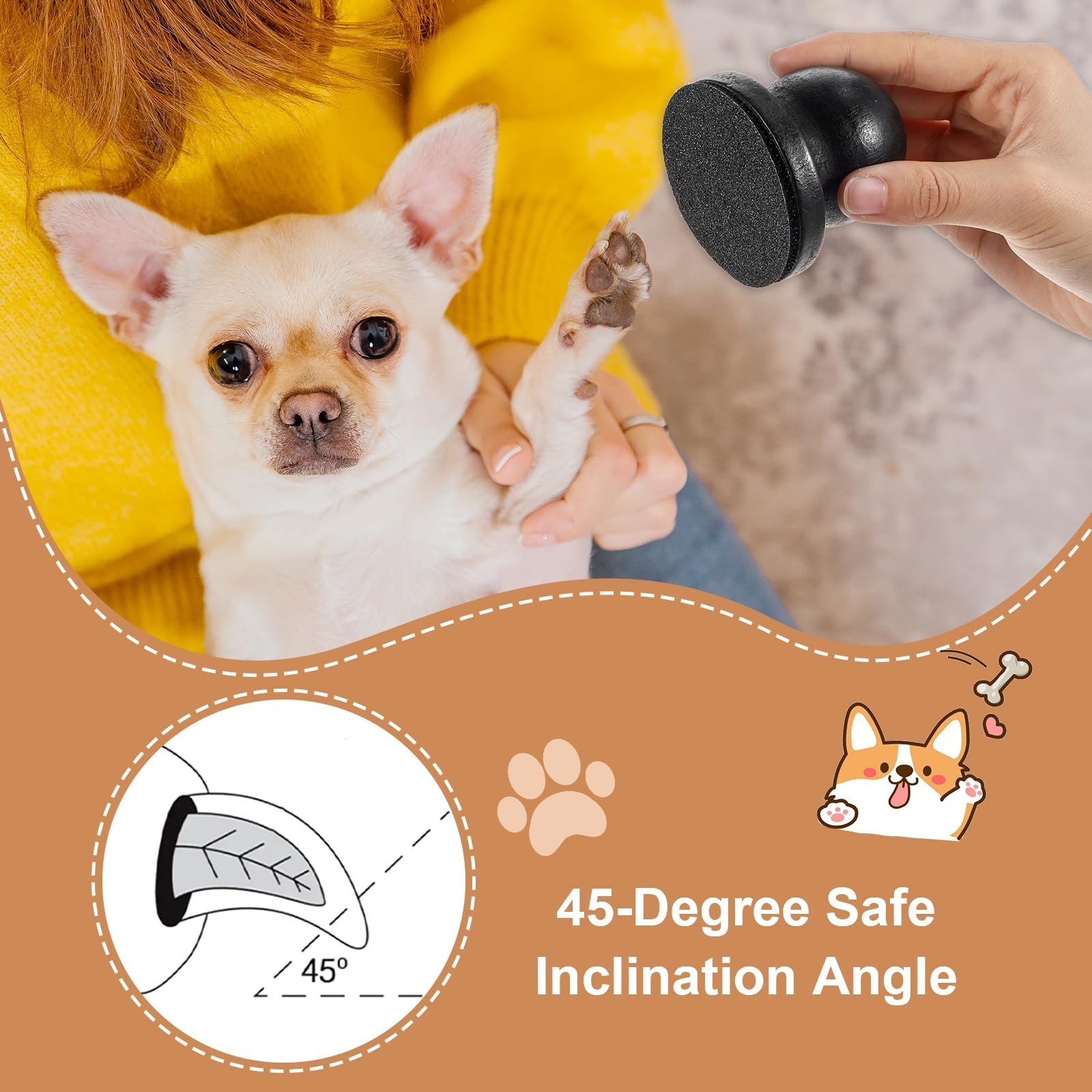 Dog Nail File with 6Pcs Replaceable Filing Disc, Dog Scratch Board for Safe a…