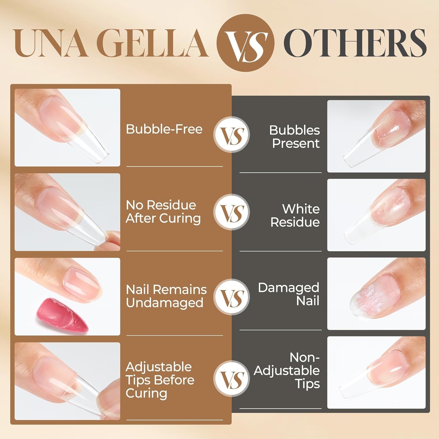 Brush-On 6-in-1 Gel Nail Glue, Clear, 10ml – Long-Lasting UV-Cured Adhesive f…