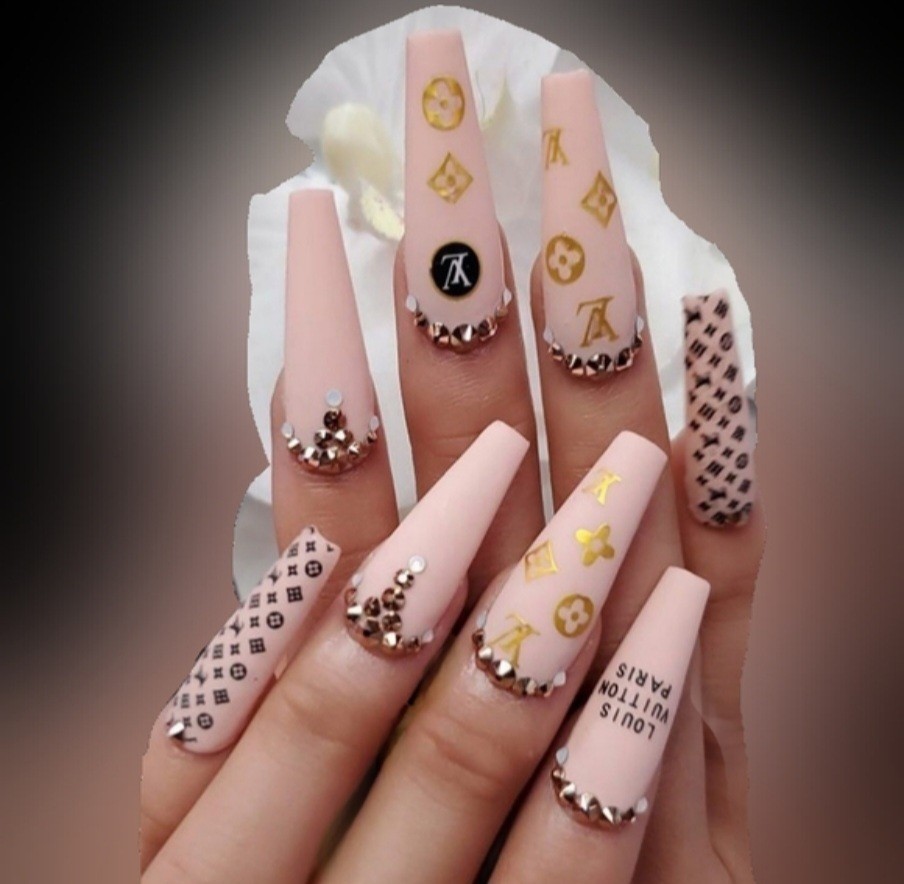 NWT NAIL ART DESIGN SELF-SEAL STICKERS N°38 SOLID GOLD!