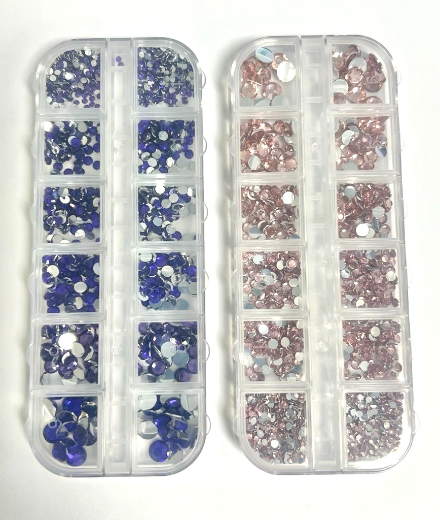 Multicolor Resin and Crystal Round Nail Jewelry Crafting Gems Multipack Kit
