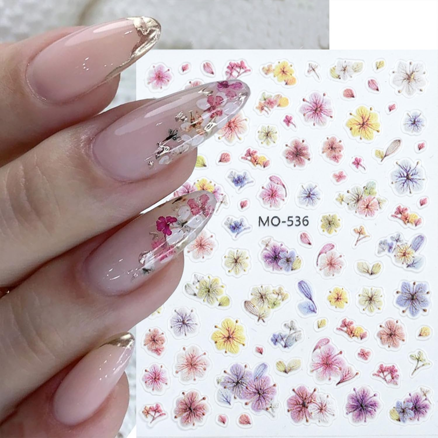 6 Sheets Fruit Nail Art Stickers Decals for Women | Lemon Strawberry Blueberry B