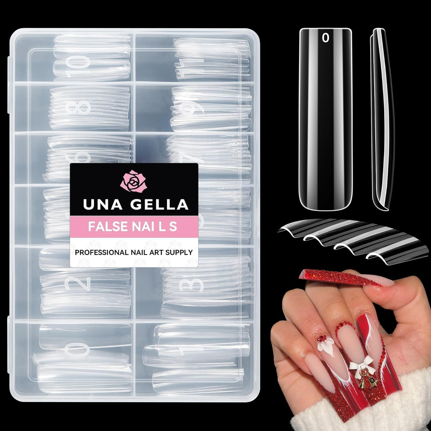 Nail Tips Square Fake Gel Nails Tips 120 PCS No C Curve XXL Extra Long Full C…