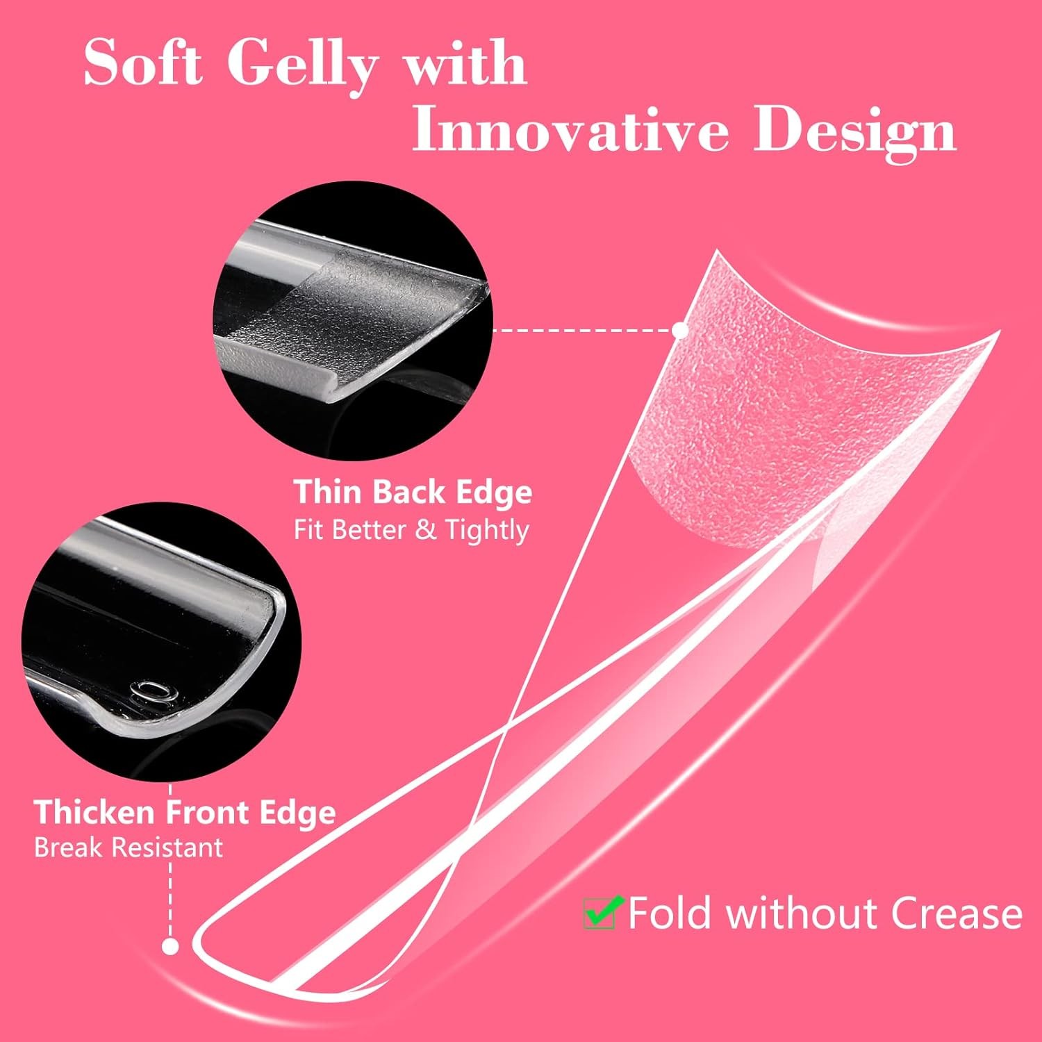 Lionvison Square Nail Tips NO C Curve, XL Clear Tip for Acrylic