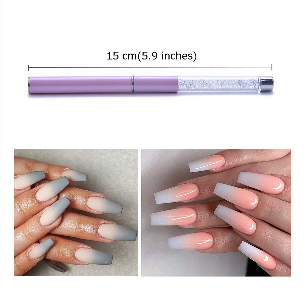 3pcs Acrylic Nail Brush Set Ombre UV Gel Double Head Tools