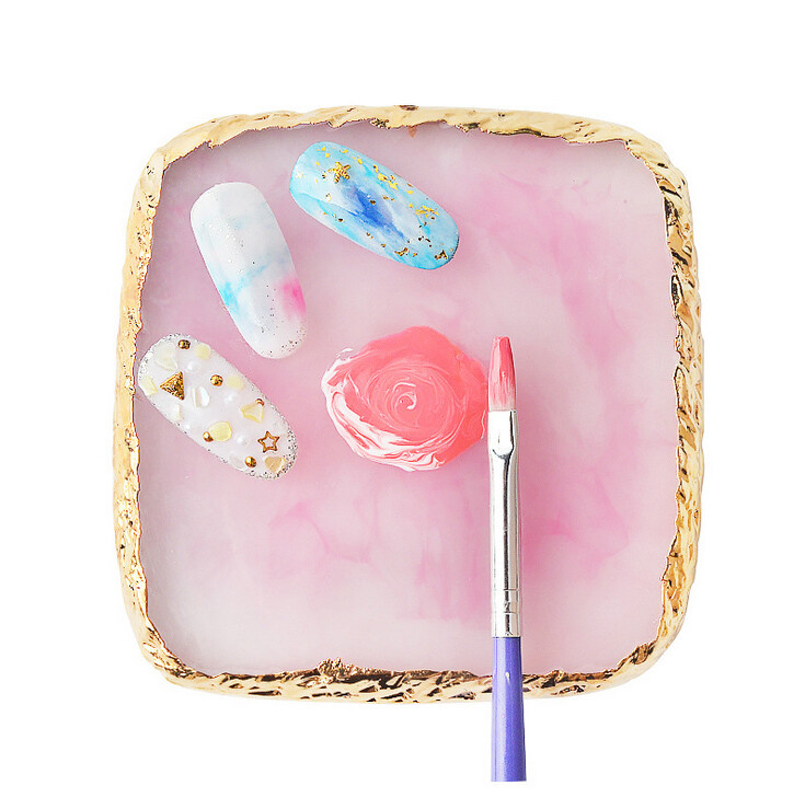 Natural Resin Stone Color Square Palette Gel Polish Display Nail Art Tool CHOOSE