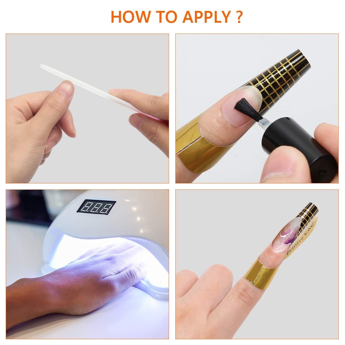 Nail Extension Forms 200 Pieces Smooth Waterproof Layer for Easy Application