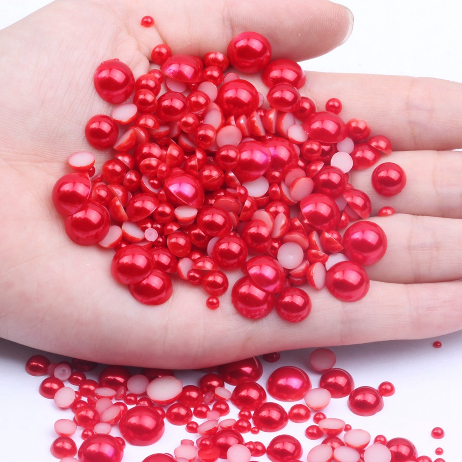 10,000 pcs Acrylic Tiny Half Pearl Flatback Round Bead 1.5mm -4mm Nail Art Tips
