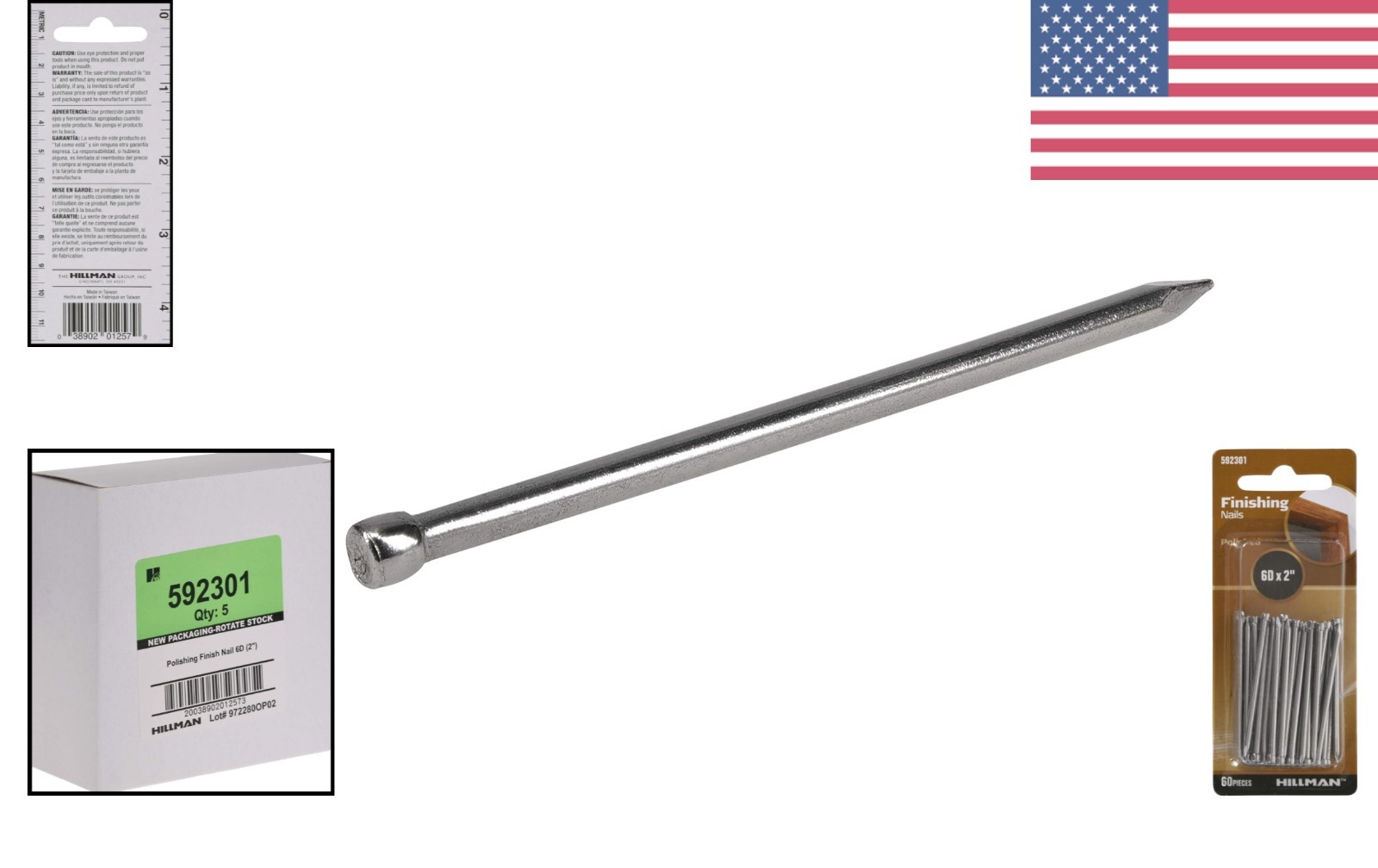 60-Piece Polished Finishing Nails 6D x 2″ – Ideal for Cabinetry and Molding