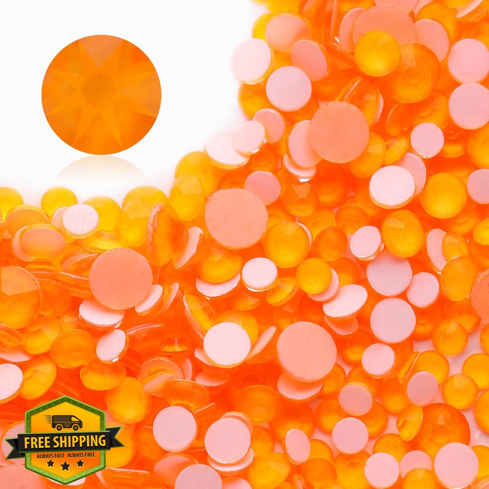 Meibite Neon Orange Flatback Rhinestones SS6 1440pcs Nail Craft