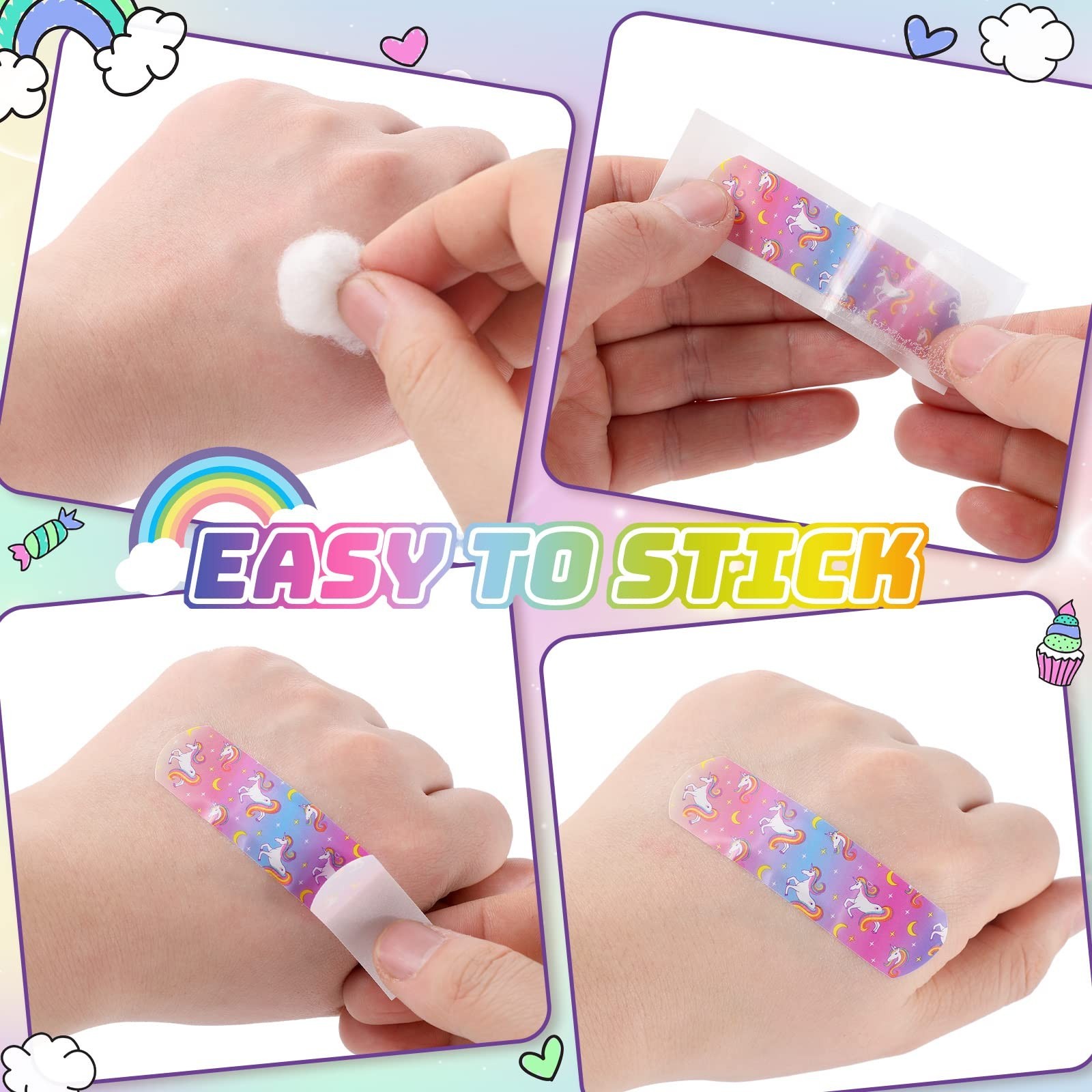 Panelee 120 Pcs Kids Bandages Bulk Cute Cartoon Flexible Waterproof Breathabl…