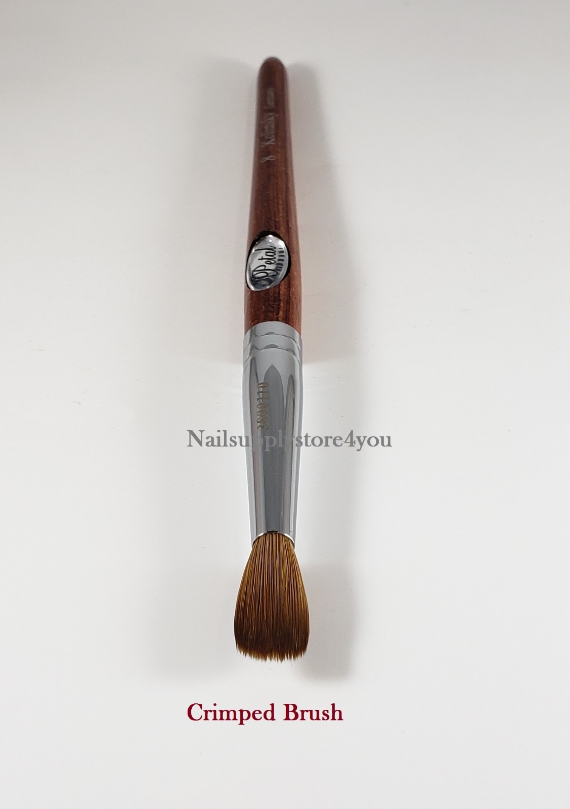 Petal Kolinsky Red Wood Handle Acrylic Nail Brush (Crimped) – Size #8