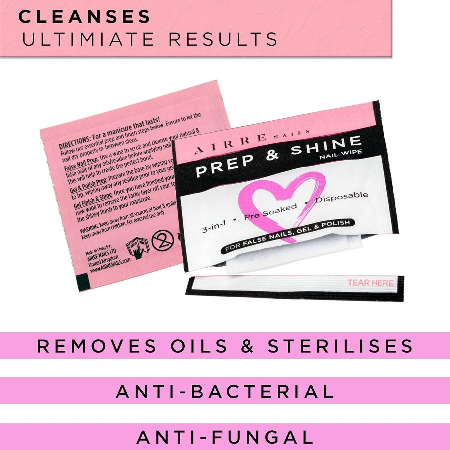 Essential 50-Count Nail Prep Wipes – Alcohol Formula for Smooth Gel Application