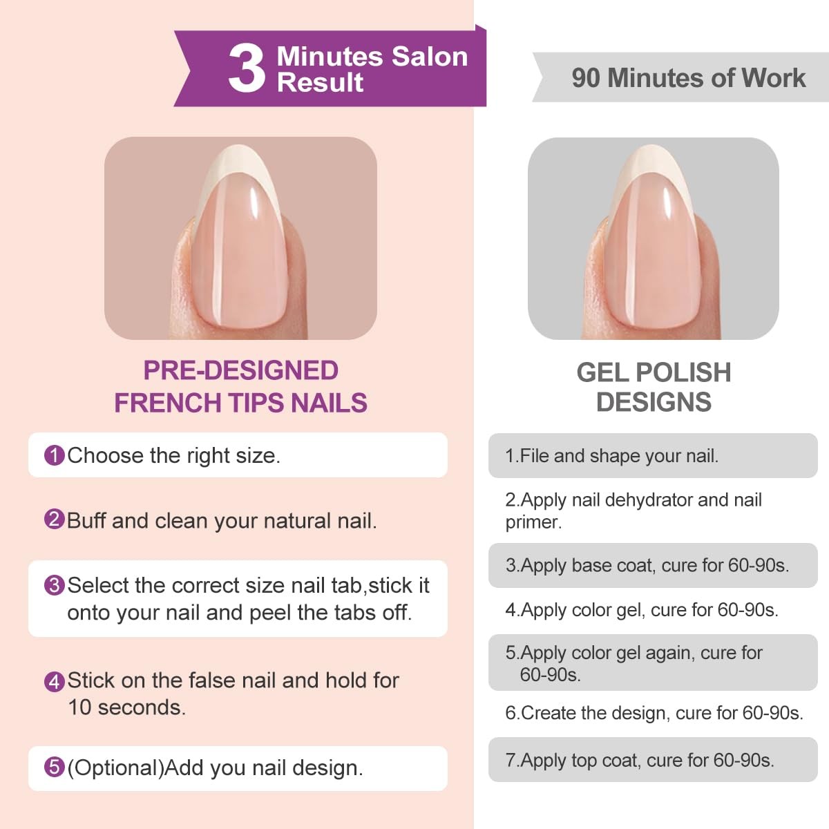 White French Tip Press on Nails Bulk,Short Almond Fake Nails in 9 Base Colors…