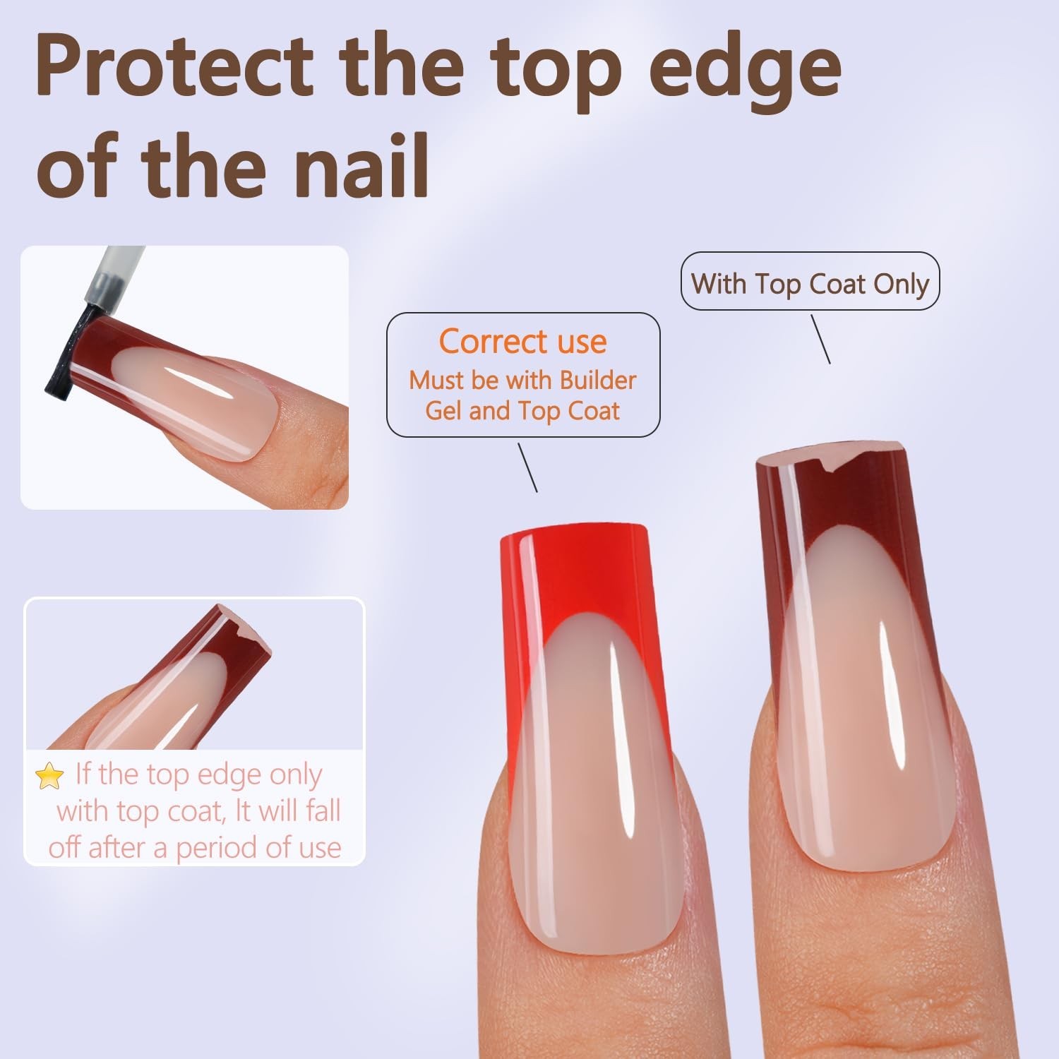 Red French Gel Nail Tips 150Pcs Long Square Soft Gel Prelasting Nail Art Set