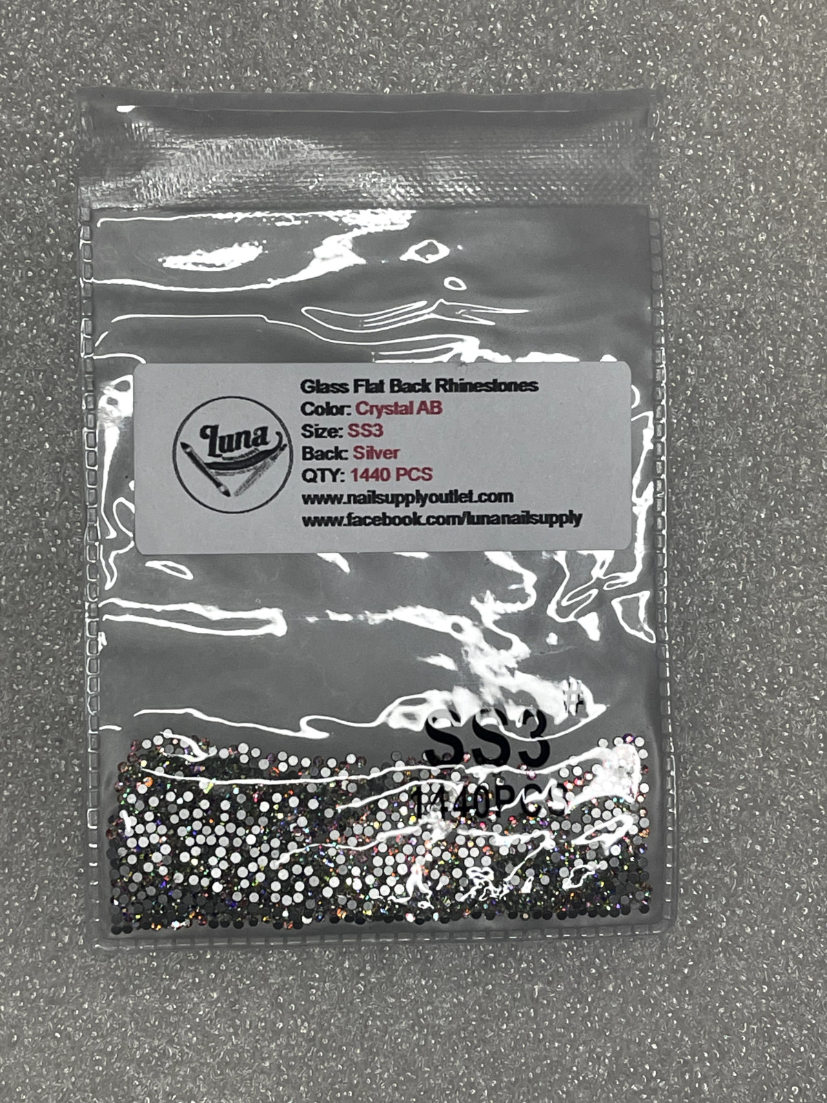 SS3-SS10 Crystal AB Nail Art Rhinestones Non Hot Fix FlatBack Stones