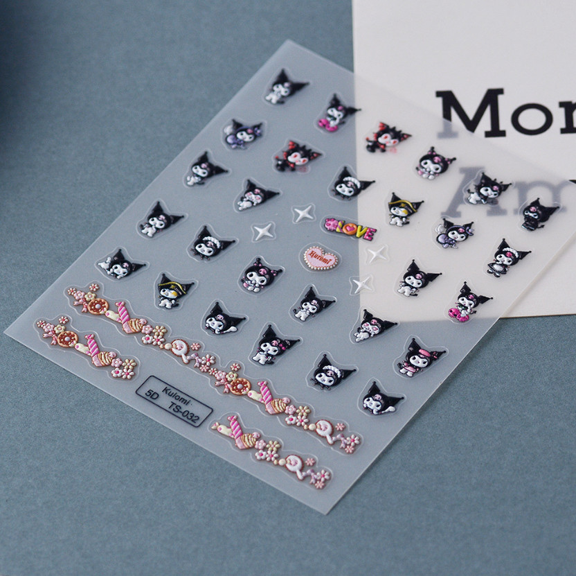 NAIL ART Character 5D Nail Seals KUROMI Nail Stickers Nail Decoration NS54