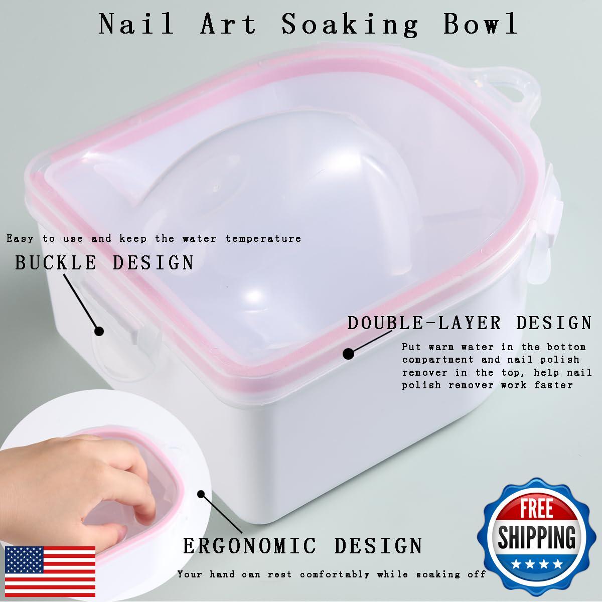 Nail Soaking Bowl, 1PCS Soak Off Gel Polish Dip Powder Remover Manicure Bowl