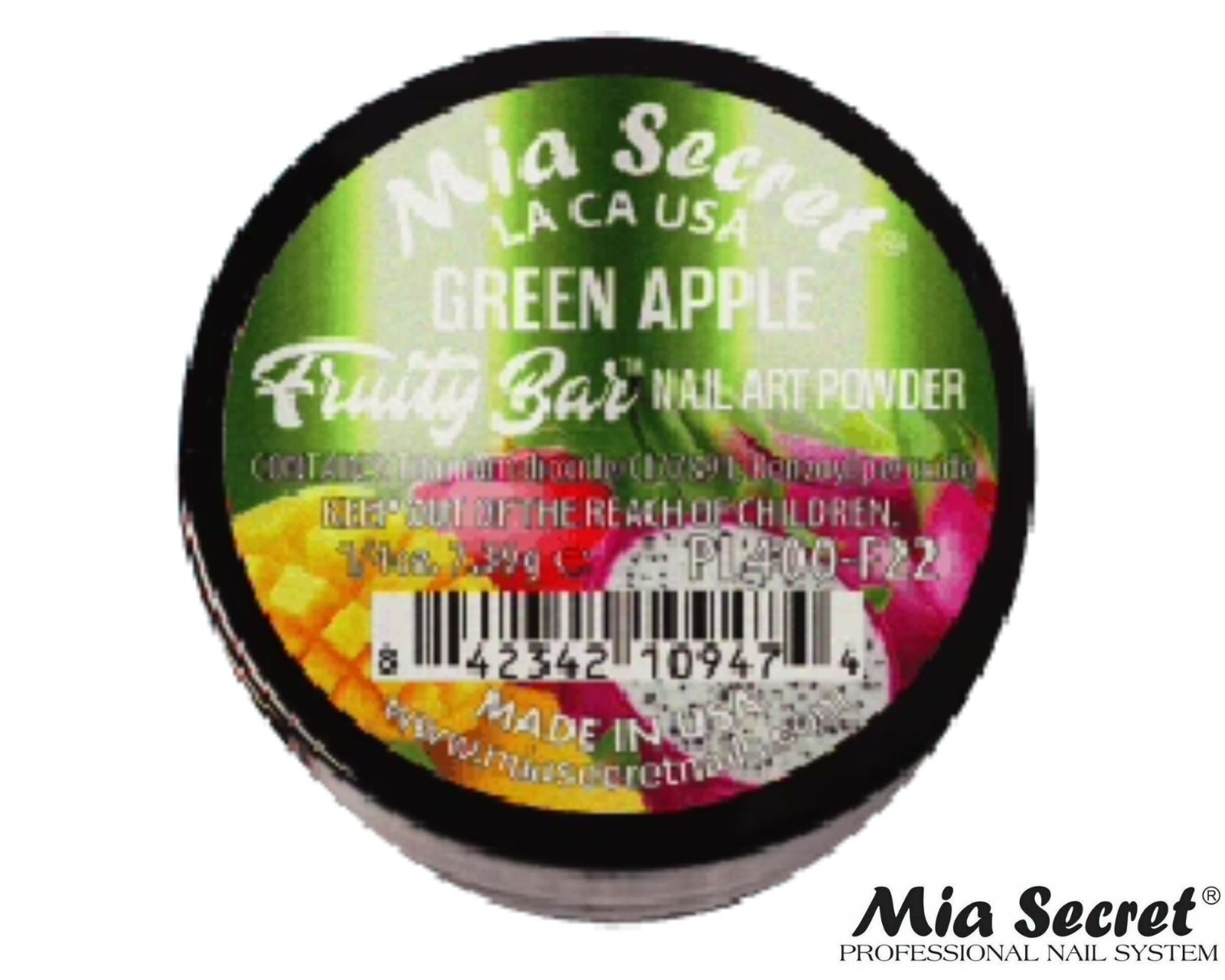 Mia Secret Nail Art Powder Fruity Bar Collection (GREEN APPLE) 1/4oz