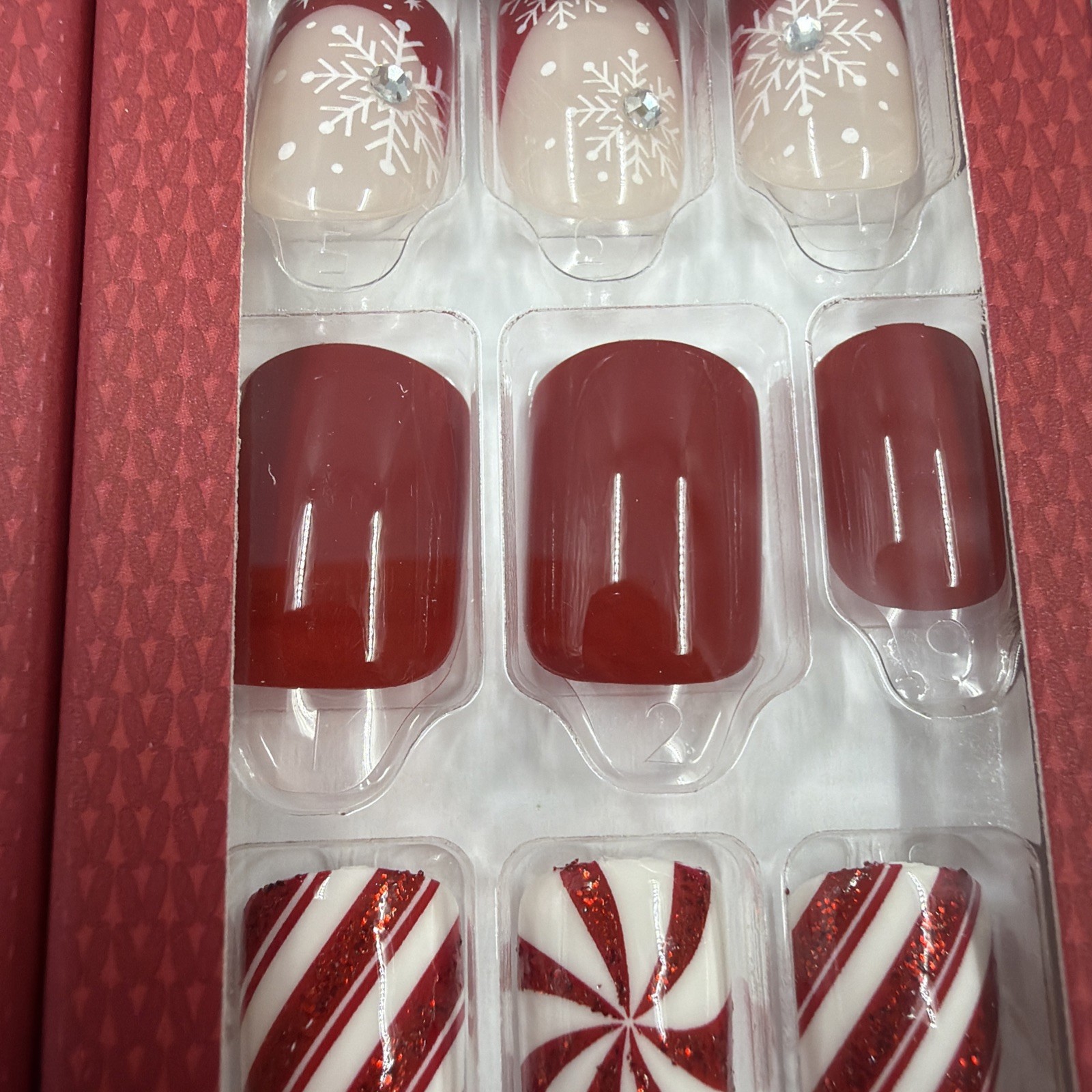 3 Boxes- KISS 30 ImPRESS ON NAILS Christmas Holiday “Santa Baby” Short New